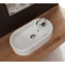 Oval-Shaped White Ceramic Vessel Sink