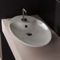 Oval-Shaped White Ceramic Vessel Sink