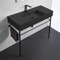 Black Modern Console Sink, 40