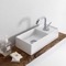 Rectangular Small White Ceramic Vessel Sink