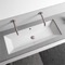 Undermount Sink, Trough, White Ceramic