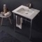 Ceramic Console Sink and Polished Chrome Stand, 24