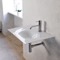 Ultra Thin Rectangular White Ceramic Wall Mounted Sink