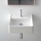 Small Square Ceramic Wall Mounted or Vessel Sink