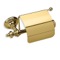 Toilet Roll Holder With Cover, Gold Brass
