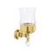Gold Finish Wall Mounted Clear Glass Toothbrush Holder with Crystal