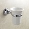 Wall Mounted White Ceramic Toothbrush Holder with Chrome Brass Mounting