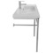 Rectangular Ceramic Console Sink and Polished Chrome Stand, 40