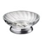 Twisted Glass Soap Dish With Chrome Base