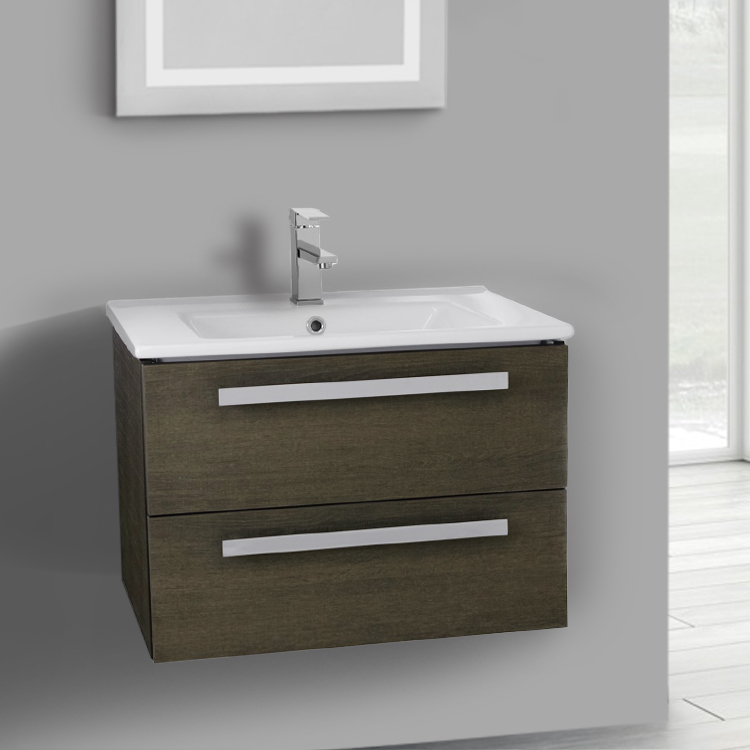 Acf Da26 Bathroom Vanity Dadila Nameek S Bathroom Vanity Acf Da26 25 Inch Grey Oak Wall Mount Set