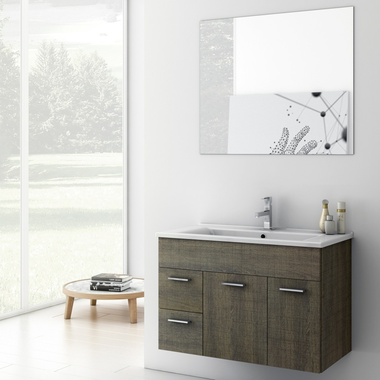 Acf Lor01 Grey Oak Bathroom Vanity Loren Nameek S
