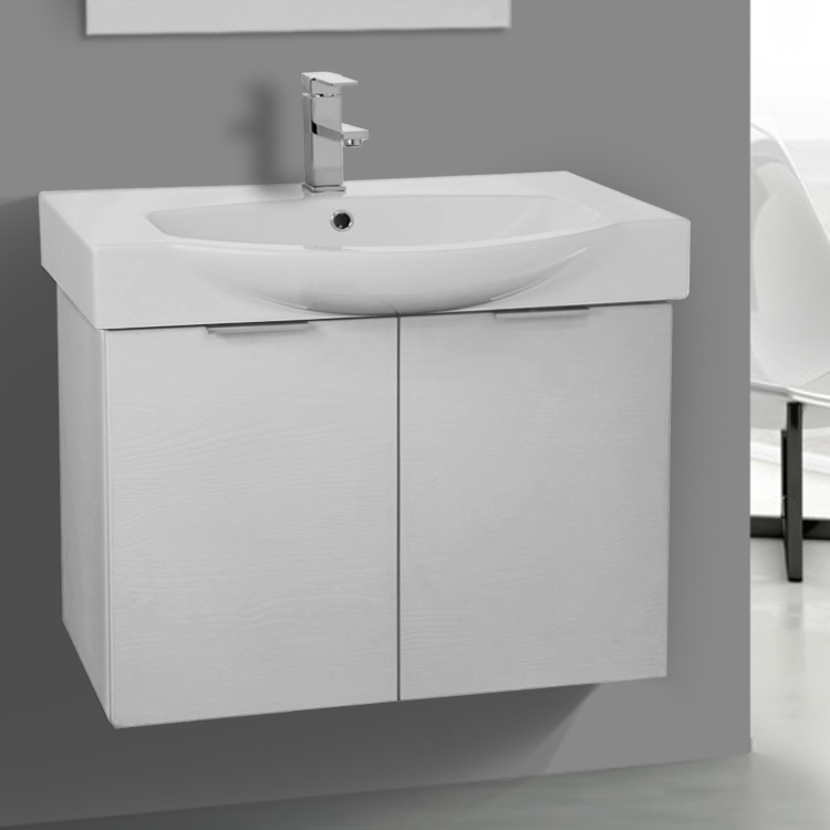 Contemporary Curved Vanity And Medicine Cabinet Vanities And
