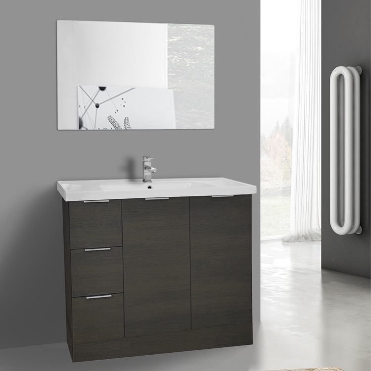Arcom Wa61 Bathroom Vanity Waloomi Nameek S Bathroom Vanity Arcom Wa61 39 Inch Grey Oak Floor Standing Set