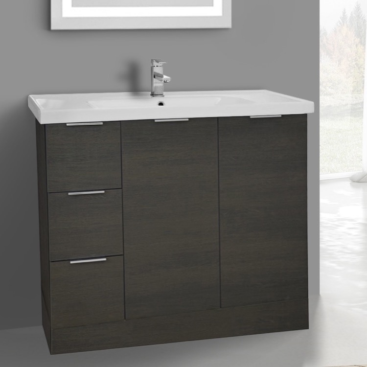 Arcom Wa04 Bathroom Vanity Waloomi Nameek S Bathroom Vanity Arcom Wa04 39 Inch Floor Standing Grey Oak Cabinet With Fitted