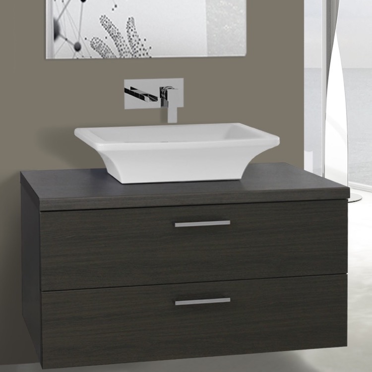 Iotti An93 Bathroom Vanity Aurora Nameek S Bathroom Vanity Iotti An93 38 Inch Grey Oak Vessel Sink Wall
