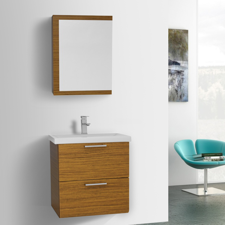 Iotti Ln124 Bathroom Vanity Luna Nameek S Bathroom Vanity Iotti Ln124 23 Inch Teak Wall Mounted With Fitted Sink
