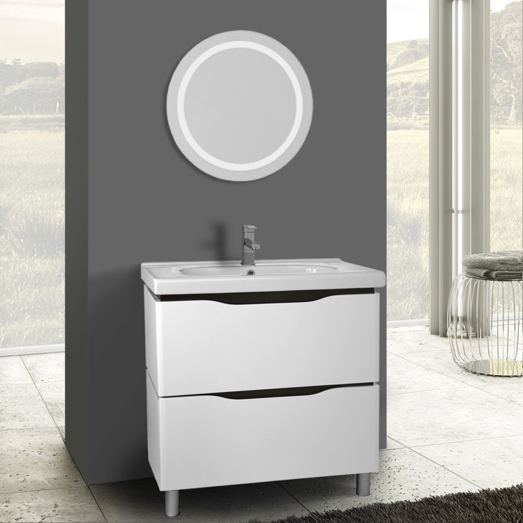 Nameeks Vn F32 Bathroom Vanity Venice Nameek S Lighted Vanity Mirror Included Bathroom Nameeks Vn F32 32 Inch White Floor Standing Set