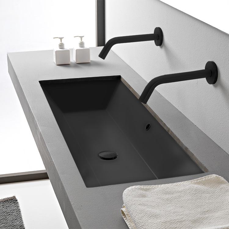 Kraus Elavo Large Rectangular Ceramic Undermount Bathroom Sink In