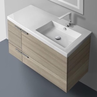 Bathroom Vanity Modern Bathroom Vanity, Wall Mounted, 40