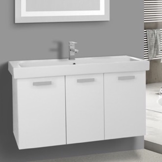 Bathroom Vanity Trough Modern Wall Mount Bathroom Vanity & Sink, 39