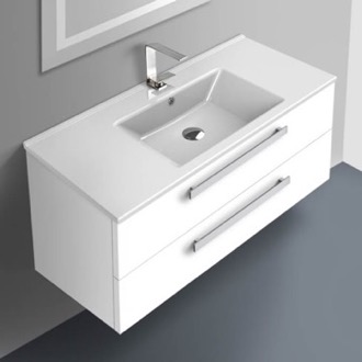 Bathroom Vanity Modern Bathroom Vanity, Wall Mount, 38