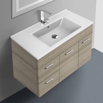 Bathroom Vanity Floating Bathroom Vanity, Modern, 34