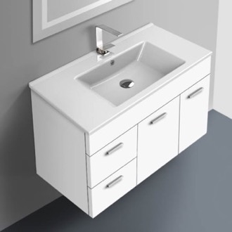 Bathroom Vanity Floating Bathroom Vanity, Modern, 34