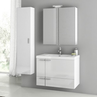 Bathroom Vanity Modern Bathroom Vanity, Wall Mounted, Single, 23