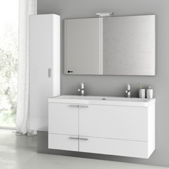Bathroom Vanity Wide Bathroom Vanity, Double, Wall Mount, 47