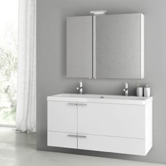 Bathroom Vanity Double Bathroom Vanity, Wall Mounted, 48