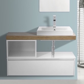 Bathroom Vanity Wall Mount Bathroom Vanity With Ceramic Sink, Open, 41