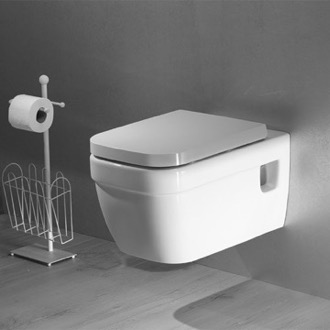 Toilet Modern Wall Mount Toilet, Ceramic, Squared CeraStyle 018200
