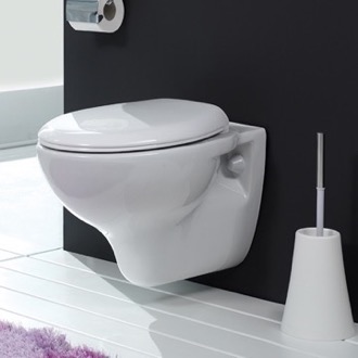 Toilet Wall Mount Toilet, Classic, Ceramic, Rounded CeraStyle 018400