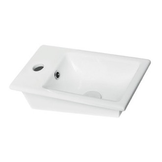 Bathroom Sink Rectangle White Ceramic Drop In Sink CeraStyle 071000-U