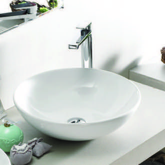 Bathroom Sink Round White Ceramic Vessel Sink CeraStyle 071600-U