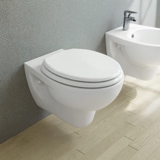 Toilet Wall Mount Toilet, Classic, Ceramic, Rounded CeraStyle 018400