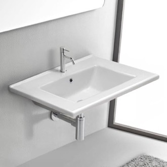 Bathroom Sink Rectangular White Ceramic Bathroom Sink CeraStyle 067300-U