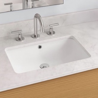 Bathroom Sink Undermount Bathroom Sink, White Ceramic CeraStyle 070400-U