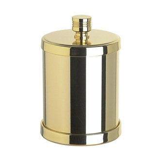 Bathroom Jar Rounded Cotton Pads Jar in Satin Chrome, Satin Gold Finish Windisch 88403D