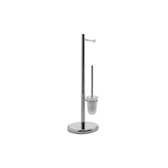 Bathroom Butler Free Standing Chrome Toilet Paper Holder And Toilet Brush Holder Stand Gedy 2732-13