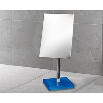 Makeup Mirror Square Countertop 2.5x Makeup Mirror in Blue Gedy RA2018-05