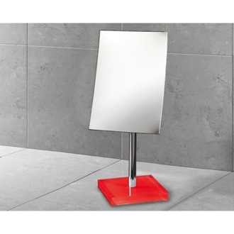 Makeup Mirror Square Countertop 2.5x Makeup Mirror in Red Gedy RA2018-06
