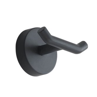 Bathroom Hook Double Robe Hook, Matte Black Gedy 2326-14