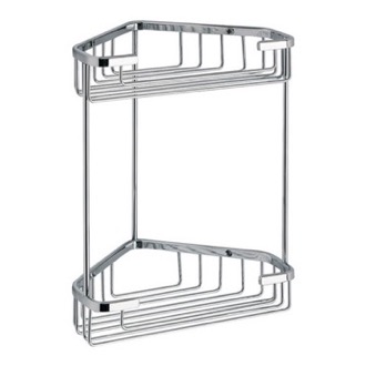 Shower Basket Chrome Wire Corner Double Shower Basket Gedy 2481-13