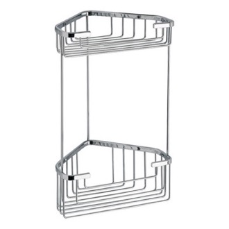 Shower Basket Chrome Wire Corner Double Shower Basket Gedy 2482-13