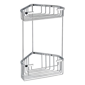 Shower Basket Chrome Wire Corner Double Shower Basket Gedy 2482-13