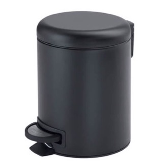 Waste Basket Matte Black Floor Standing Stainless Steel Waste Basket Gedy 3209-14