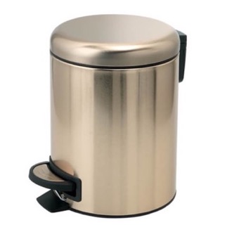 Waste Basket Matte Gold Finish Floor Standing Stainless Steel Waste Basket Gedy 3209-87