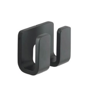 Bathroom Hook Modern Matte Black Double Robe Hook Gedy 3228-14