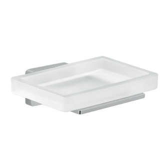 Soap Dish Frosted Glass Soap Dish With Chrome Mounting Gedy 4411-13